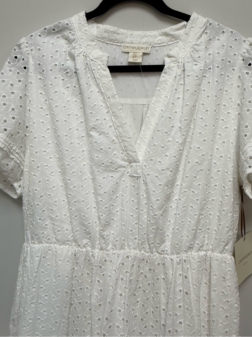 Cynthia Rowley White Eyelet Tiered V-Neck Maxi Dress - Picture 2 of 7